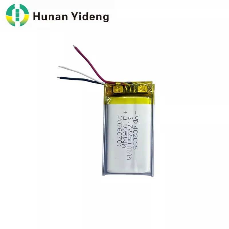 402035 Batteria ai polimeri di litio per fotocamera intelligente VR da 3,7 V 250 mAh